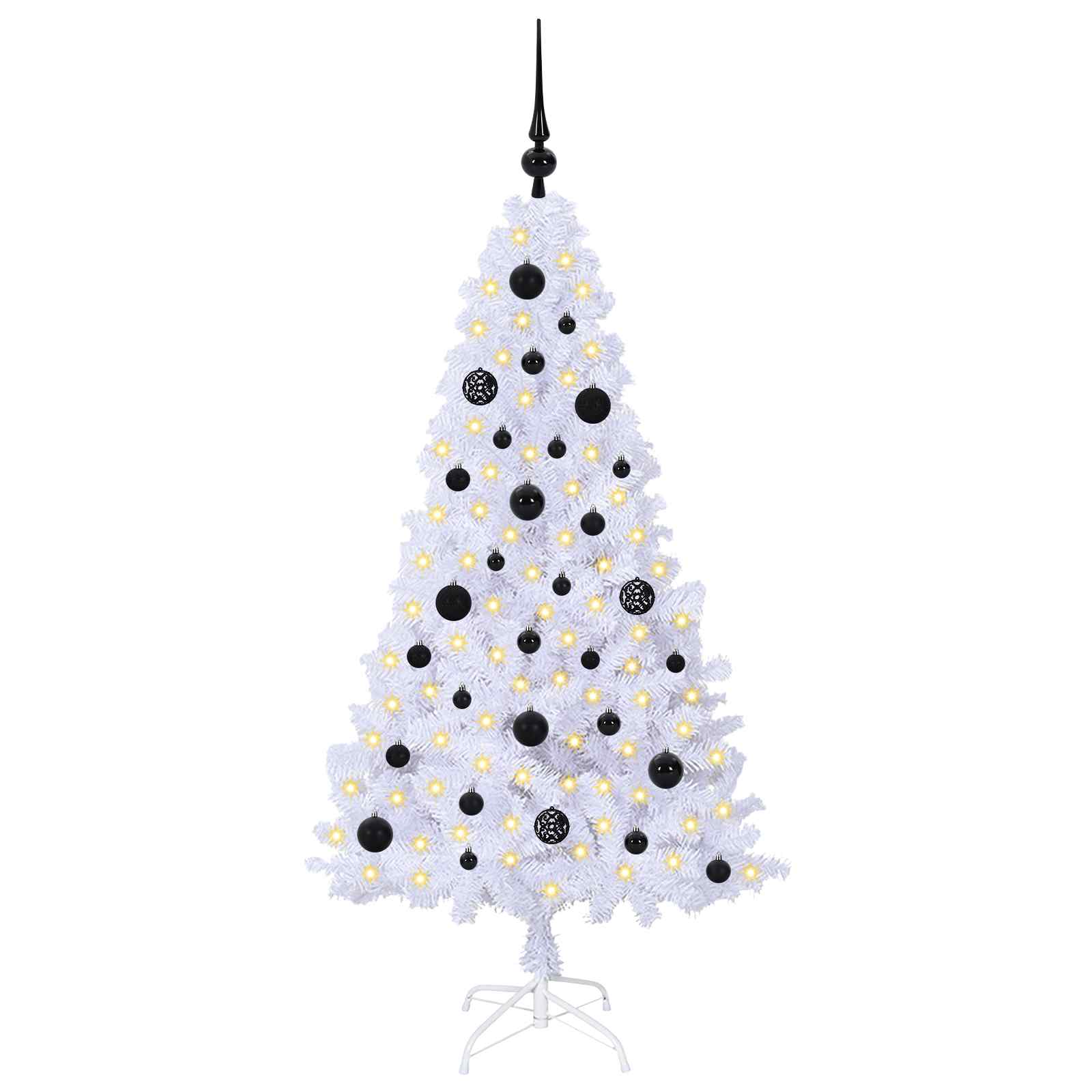 vidaXL Artificial Christmas Tree White 150 cm PVC and Steel 3