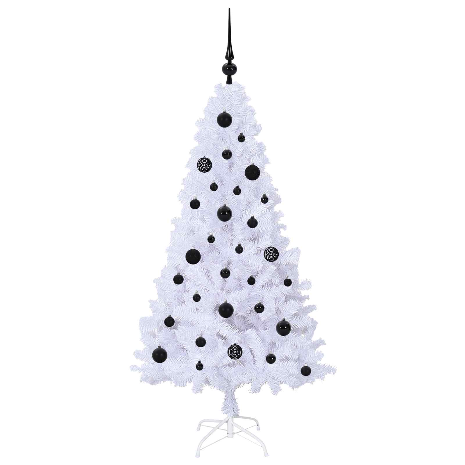 vidaXL Artificial Christmas Tree White 150 cm PVC and Steel 4
