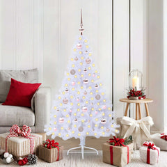 Artificial Christmas Tree with Stand White PVC and Steel Pink 150 cm