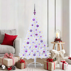 Artificial Christmas Tree with Stand White PVC and Steel Lilac 150 cm