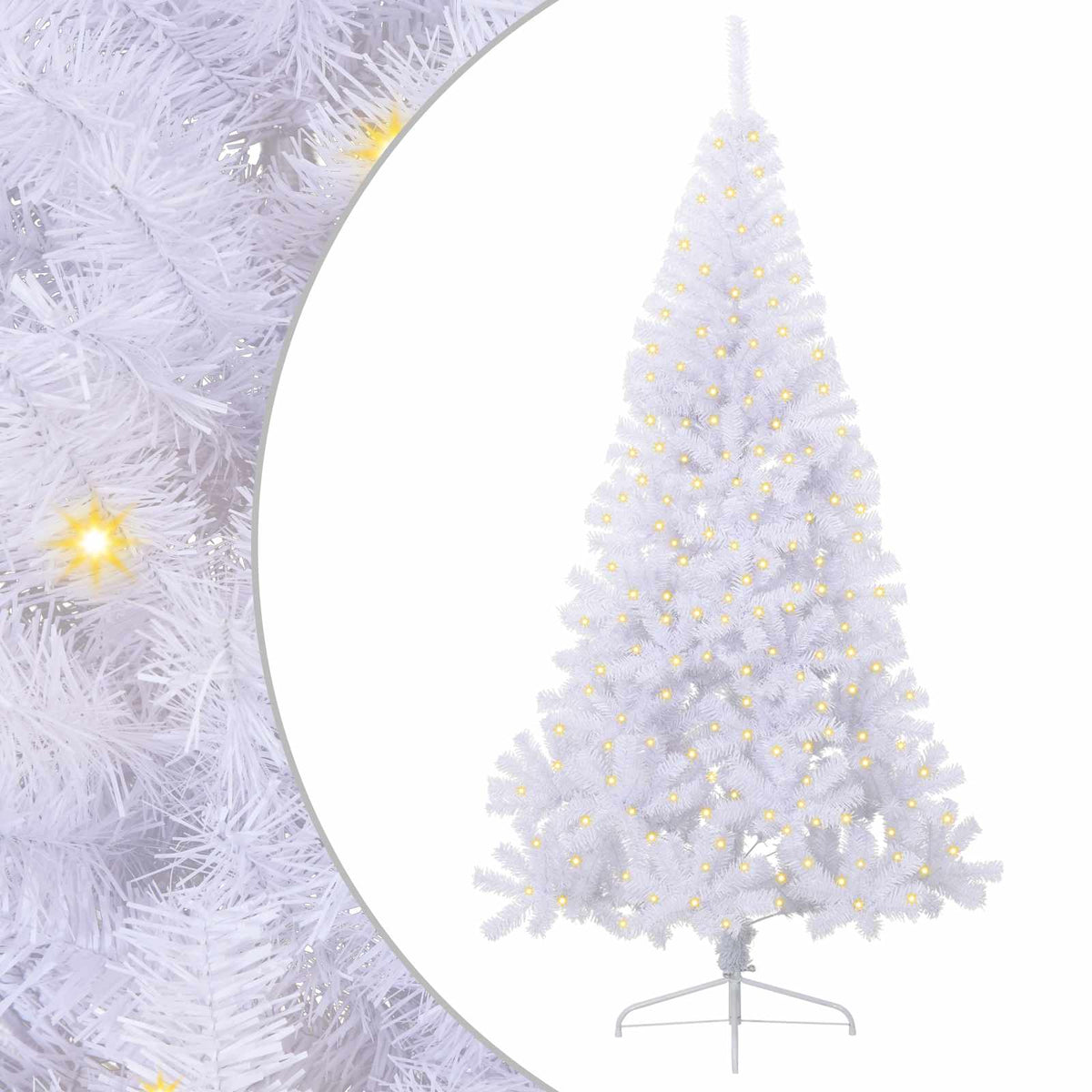 vidaXL Artificial Christmas Tree with Stand White 240 cm PVC and Steel 2