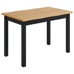 VidaXL Dining Table EKAI Black 112 x 70 x 76.5 cm Solid Pine Wood 2