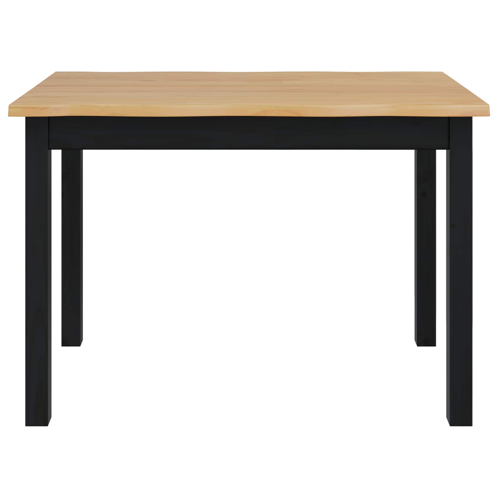 VidaXL Dining Table EKAI Black 112 x 70 x 76.5 cm Solid Pine Wood 4