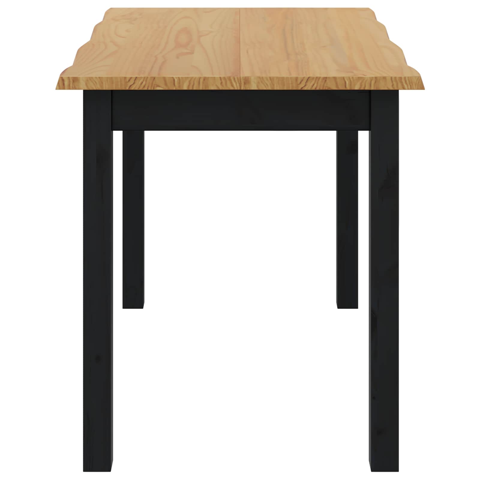 VidaXL Dining Table EKAI Black 112 x 70 x 76.5 cm Solid Pine Wood 5