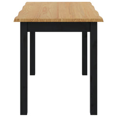 VidaXL Dining Table EKAI Black 112 x 70 x 76.5 cm Solid Pine Wood 5