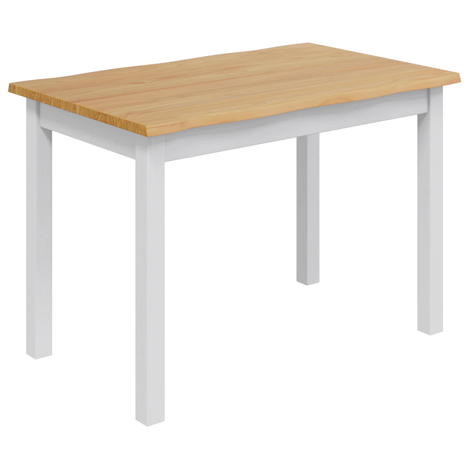 VidaXL Dining Table EKAI White 112 x 70 x 76.5 cm Solid Pine Wood 2