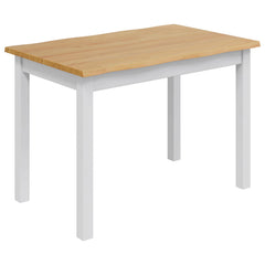 VidaXL Dining Table EKAI White 112 x 70 x 76.5 cm Solid Pine Wood 2