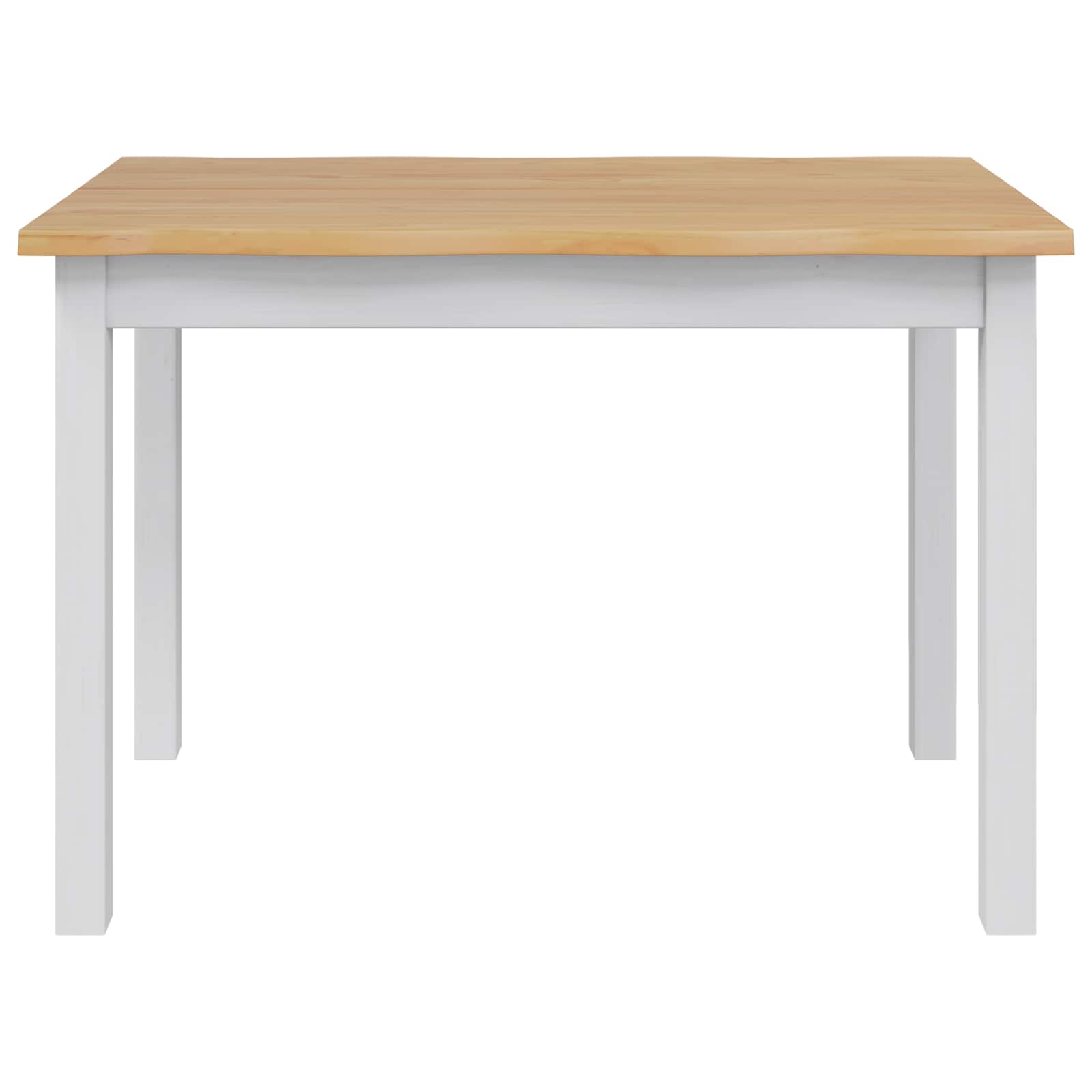 VidaXL Dining Table EKAI White 112 x 70 x 76.5 cm Solid Pine Wood 4