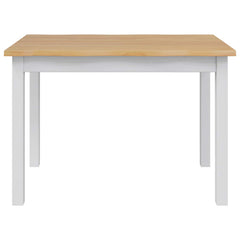 VidaXL Dining Table EKAI White 112 x 70 x 76.5 cm Solid Pine Wood 4