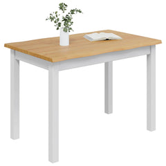 VidaXL Dining Table EKAI White 112 x 70 x 76.5 cm Solid Pine Wood 3