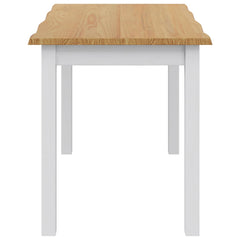 VidaXL Dining Table EKAI White 112 x 70 x 76.5 cm Solid Pine Wood 5