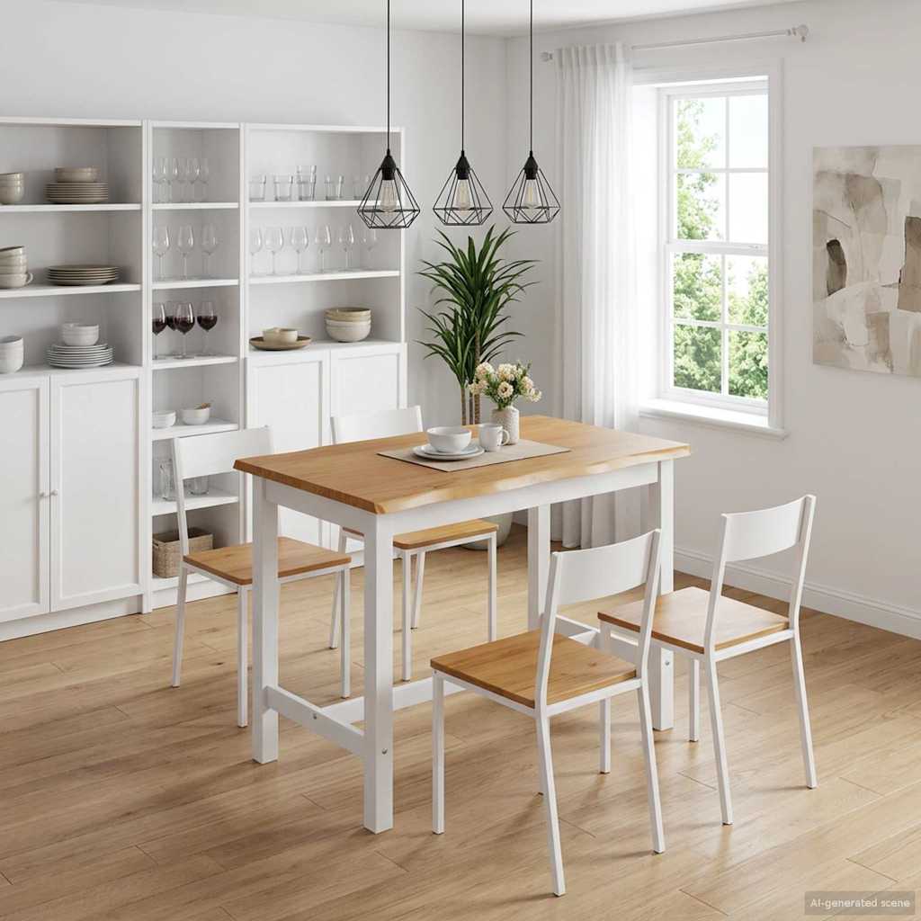 VidaXL High Bar Table EKAI White 112 x 70 x 91 cm Solid Pine Wood 1
