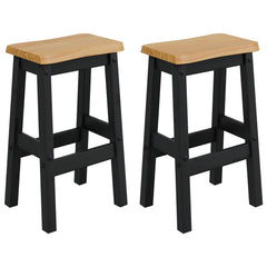 vidaXL High Bar Stool EKAI 2 pcs Black 40 x 29 x 63 cm Solid Pine Wood 2