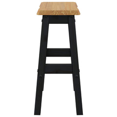 vidaXL High Bar Stool EKAI 2 pcs Black 40 x 29 x 63 cm Solid Pine Wood 5