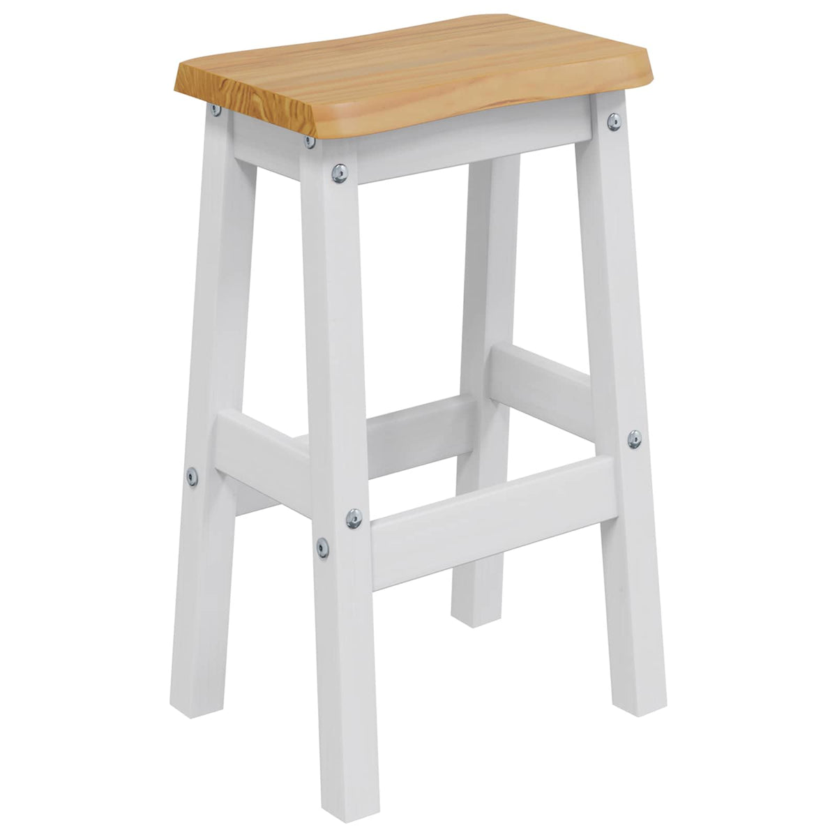 High Bar Stool EKAI 2 pcs 40 x 29 x 63 cm Solid Pine Wood White