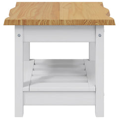 Side Table EKAI 50 x 50 x 45.5 cm Solid Pine Wood White