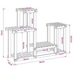 vidaXL Plant Stand Natural 90 x 25 x 73 cm Solid Acacia Wood 6