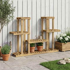 vidaXL Plant Stand Solid Acacia Wood Whitewash Depth 25 cm