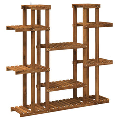 Plant Stand Solid Acacia Wood Natural Depth 25 cm 123 cm 114.5 cm 6-Tier