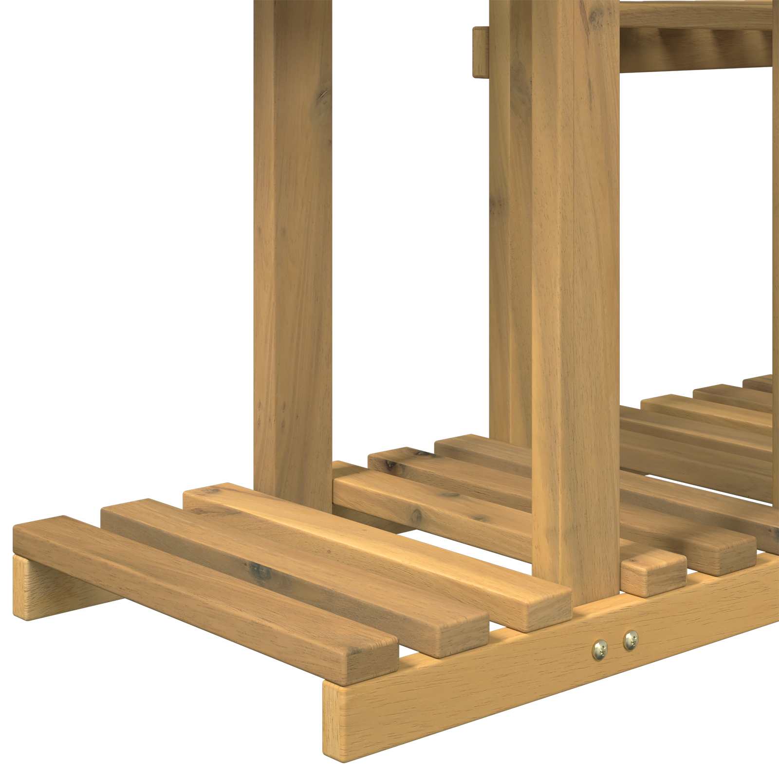 vidaXL Plant Stand White 123 x 25 x 114.5 cm Solid Acacia Wood 4