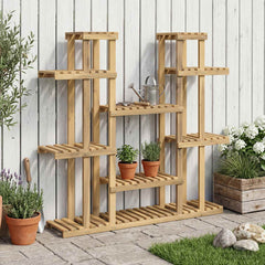 vidaXL Plant Stand White 123 x 25 x 114.5 cm Solid Acacia Wood 1