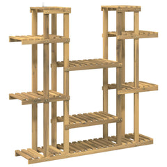 vidaXL Plant Stand White 123 x 25 x 114.5 cm Solid Acacia Wood 2