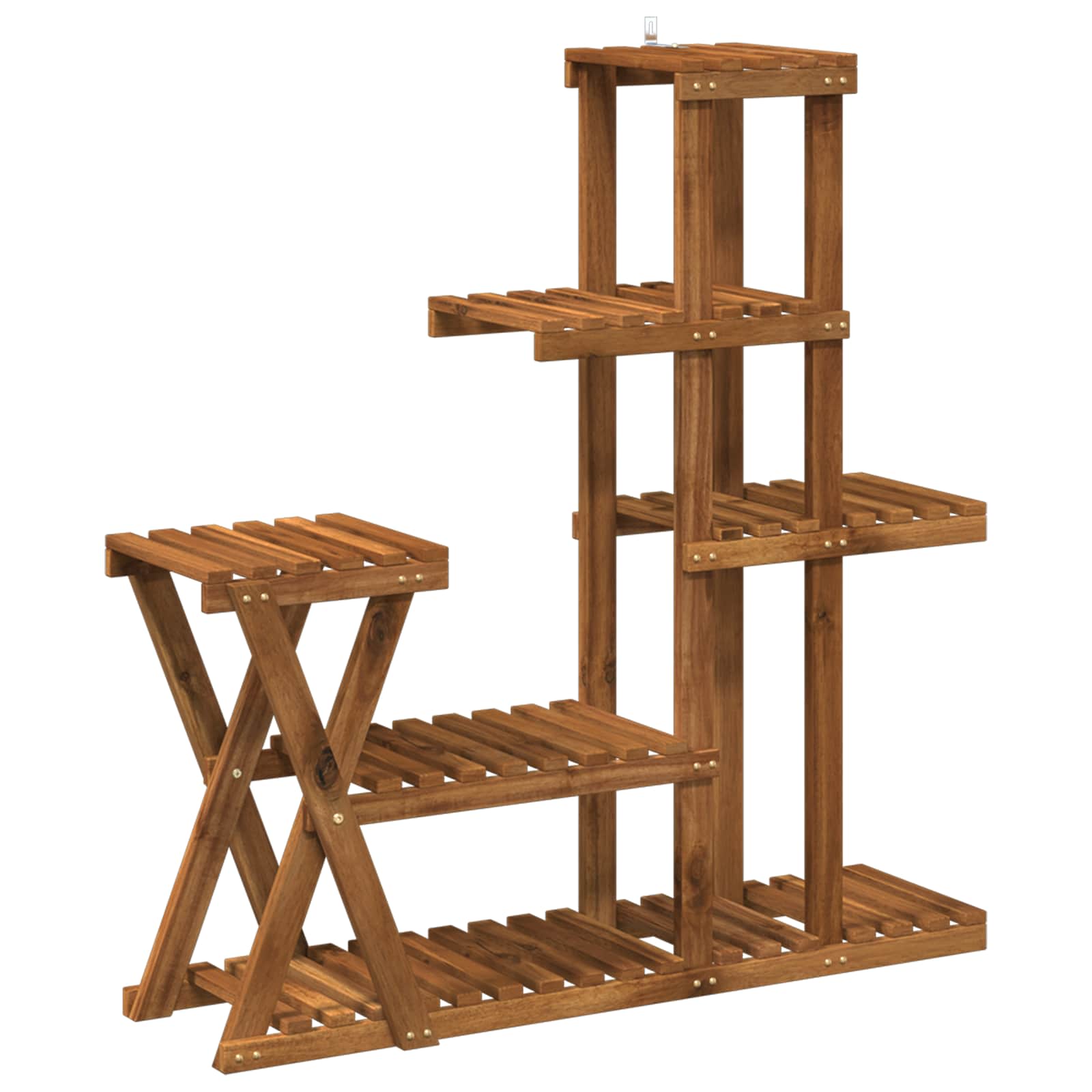 vidaXL Plant Stand Natural 95 x 25 x 101.5 cm Solid Acacia Wood 2
