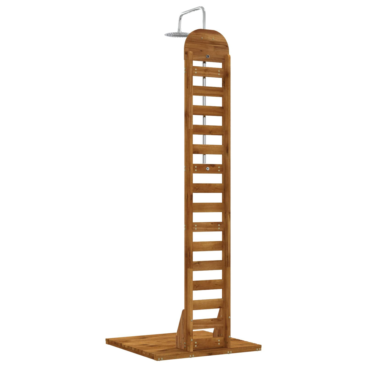 Outdoor Shower 225 cm Solid Acacia Wood and Stainless Steel Natural