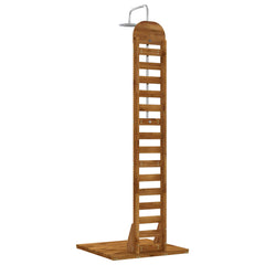 Outdoor Shower 225 cm Solid Acacia Wood and Stainless Steel Natural