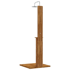 Outdoor Shower 217 cm Solid Acacia Wood and Stainless Steel Natural 75 cm 217 cm 74 cm