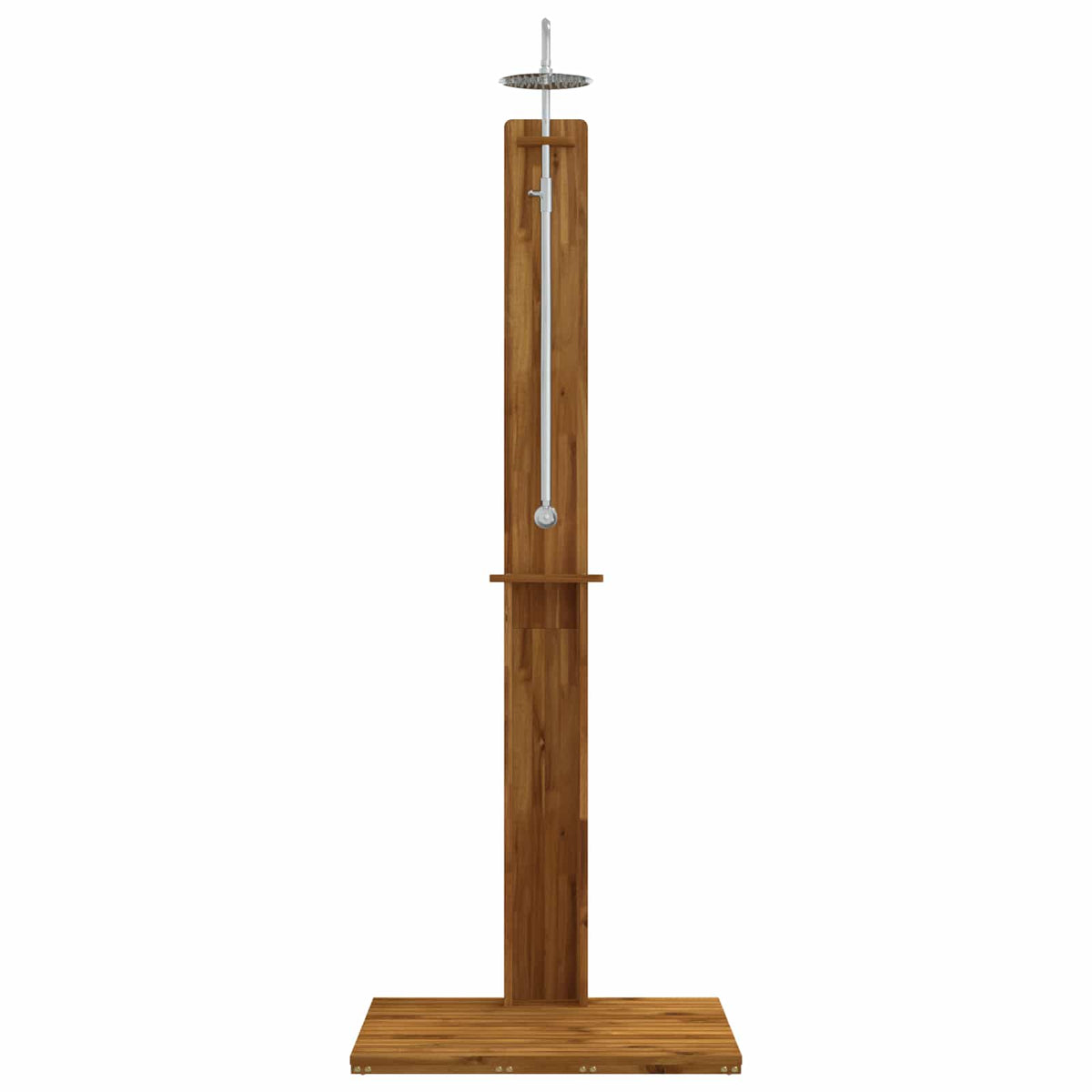 Outdoor Shower 217 cm Solid Acacia Wood and Stainless Steel Natural 75 cm 217 cm 74 cm