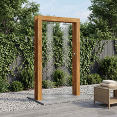 Outdoor Shower 226 cm Solid Acacia Wood and Stainless Steel Natural 137 x 23 x 226 cm