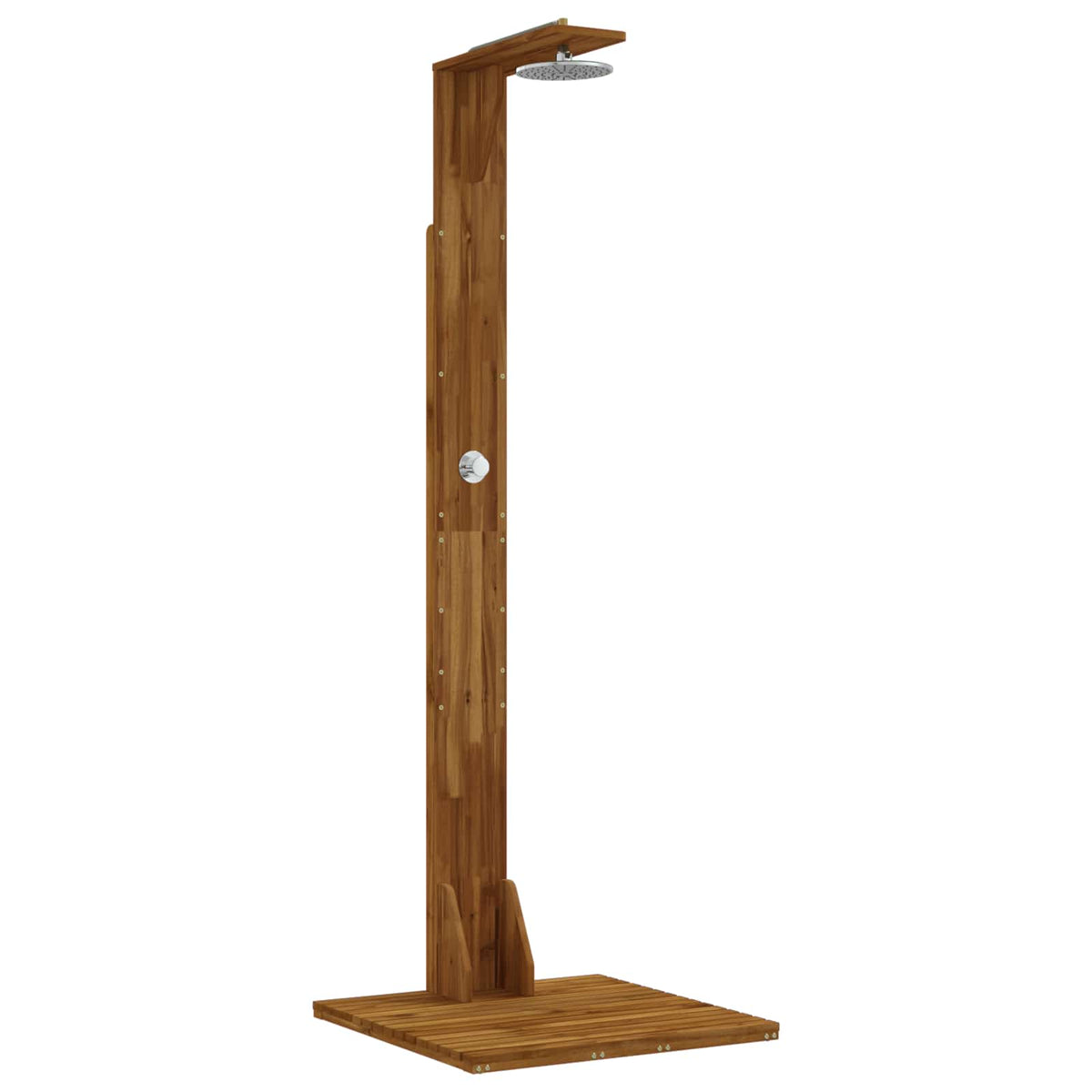 Outdoor Shower 219 cm Solid Acacia Wood and Stainless Steel Natural