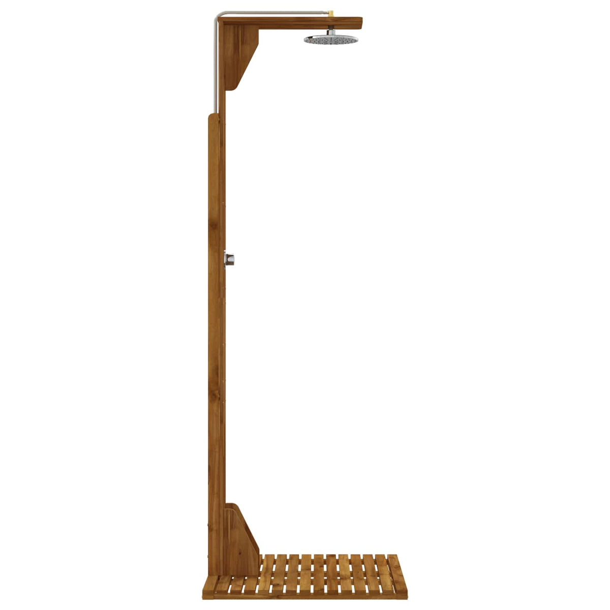 Outdoor Shower 219 cm Solid Acacia Wood and Stainless Steel Natural