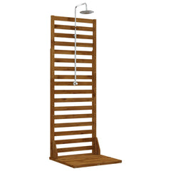 Outdoor Shower 205.5 cm Solid Acacia Wood and Stainless Steel Natural