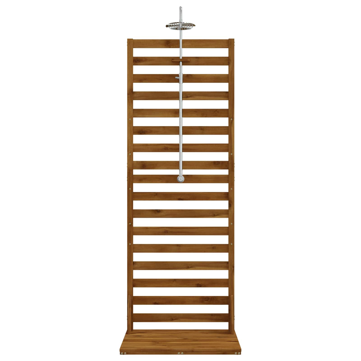 Outdoor Shower 205.5 cm Solid Acacia Wood and Stainless Steel Natural