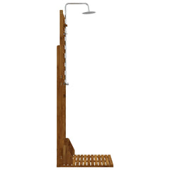 Outdoor Shower 205.5 cm Solid Acacia Wood and Stainless Steel Natural