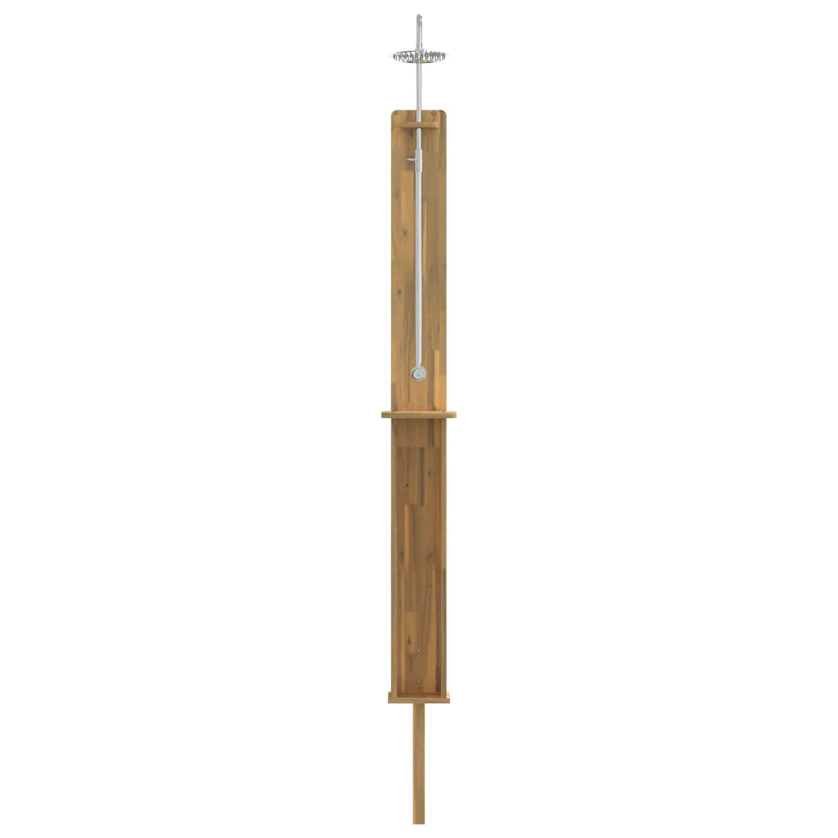 Outdoor Shower 217 cm Solid Acacia Wood and Stainless Steel Whitewash 24 cm 257 cm 51 cm