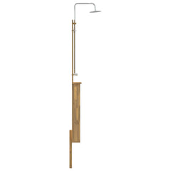 Outdoor Shower 217 cm Solid Acacia Wood and Stainless Steel Whitewash 24 cm 257 cm 51 cm