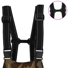 vidaXL Chest Waders with Boots PVC Coated Polyester Size 38 Camouflage 6