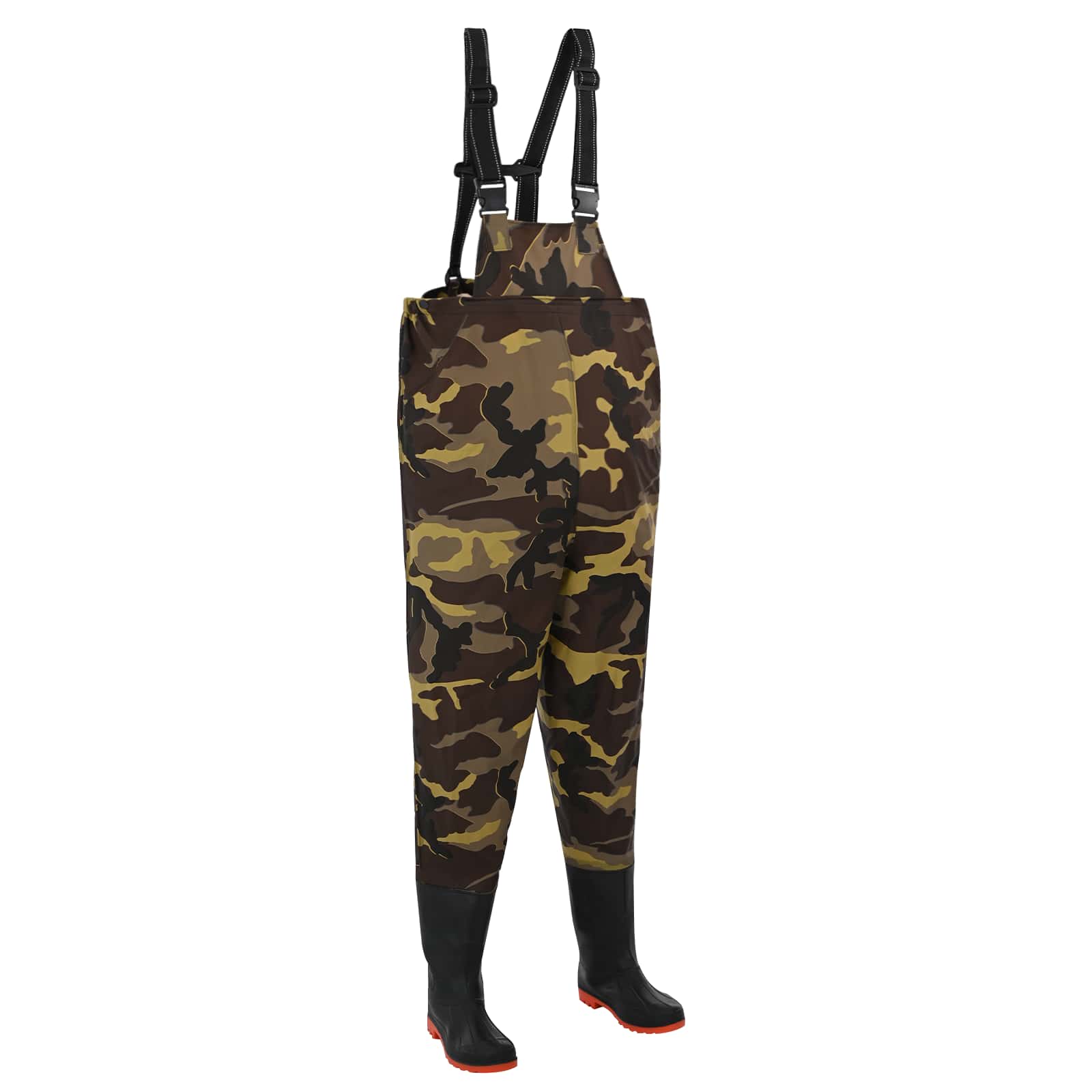 vidaXL Chest Waders with Boots PVC Coated Polyester Size 38 Camouflage 1
