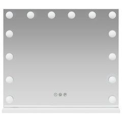 vidaXL LED Vanity Mirror White 50 x 10 x 44 cm Glass and Steel 5