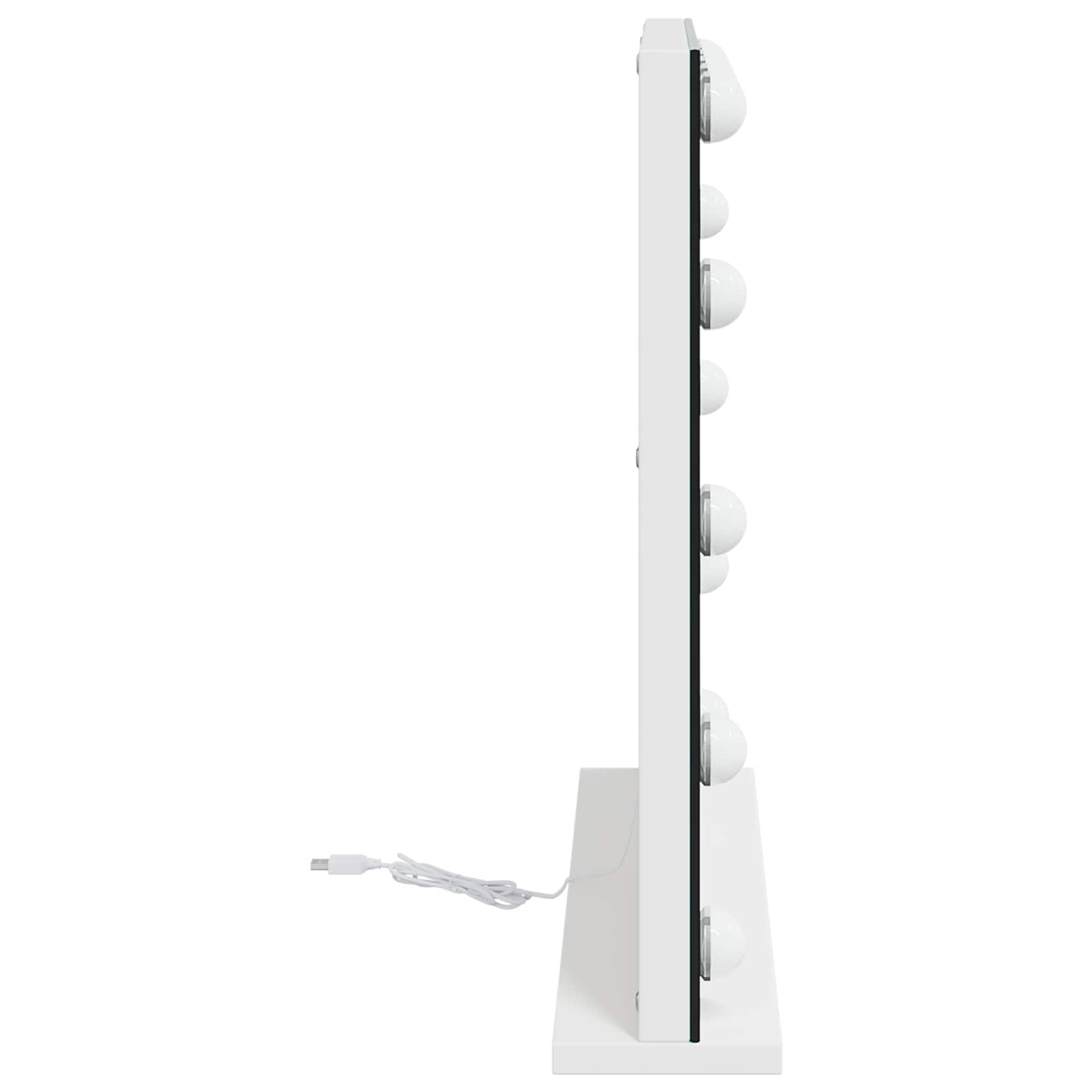vidaXL LED Vanity Mirror White 50 x 10 x 44 cm Glass and Steel 6