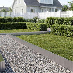 vidaxl Lawn Edging 10 m x 30 cm Galvanised Steel Silver 1