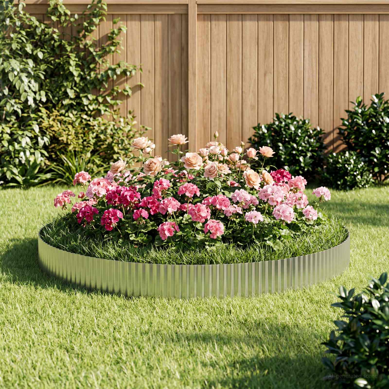 vidaxl Lawn Edging 10 m x 30 cm Galvanised Steel Silver 3