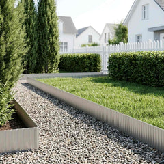 vidaxl Lawn Edging 10 m x 30 cm Galvanised Steel Silver 1