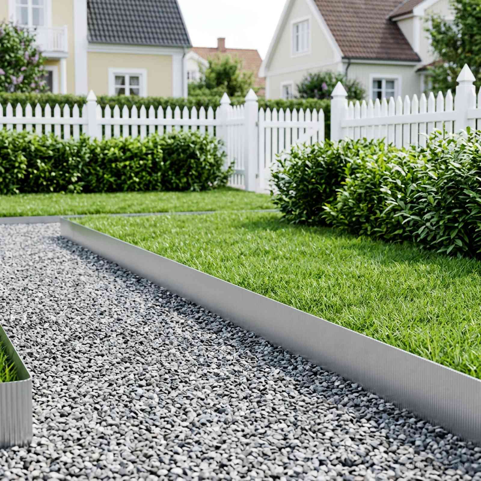 vidaxl Lawn Edging 10 m x 30 cm Galvanised Steel Silver 1