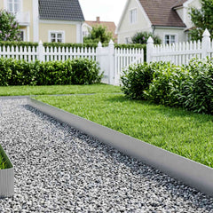 vidaxl Lawn Edging 20 m x 15 cm Galvanised Steel Silver 1