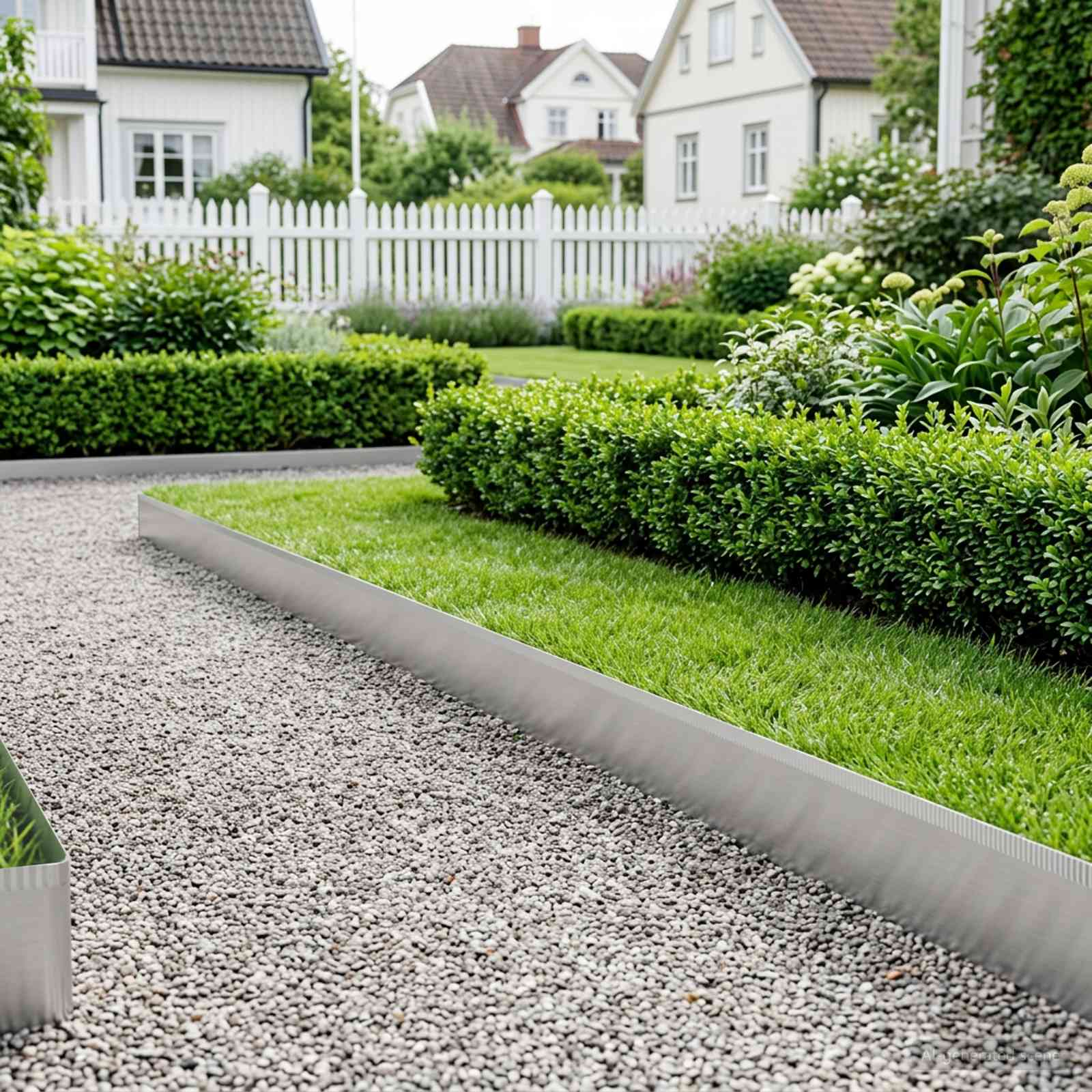 vidaxl Lawn Edging 10 m x 25 cm Galvanised Steel Silver 1