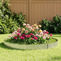 vidaxl Lawn Edging 10 m x 25 cm Galvanised Steel Silver 3